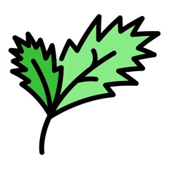 Parsley plant icon. Outline parsley plant vector icon color flat isolated