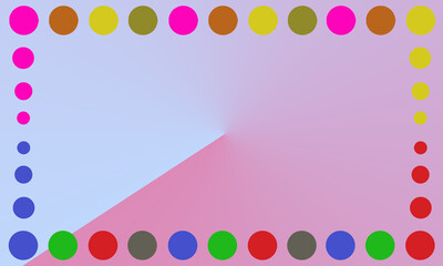 color gradation background with a collection of large and small circles of various colors