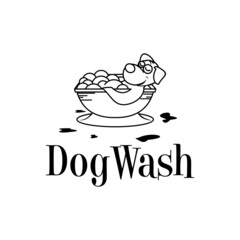 dog logo wash in the bathroom