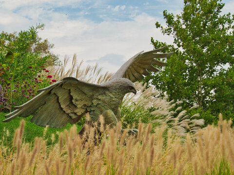Eagle statue at Overland Park Arboretum and Botanical Gardens