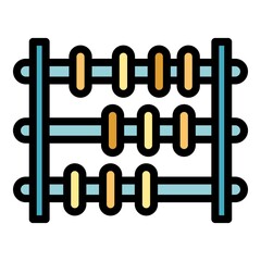 Abacus accounting icon. Outline abacus accounting vector icon color flat isolated