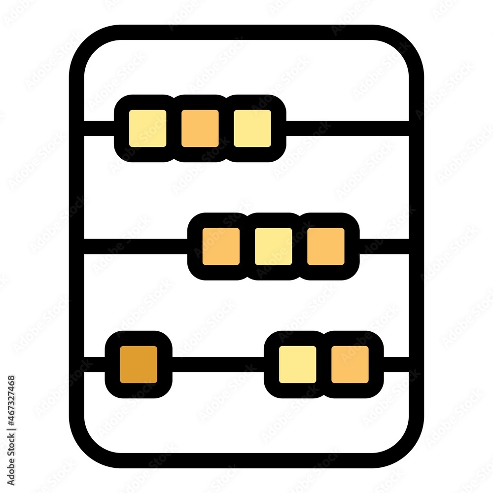 Poster math abacus icon. outline math abacus vector icon color flat isolated