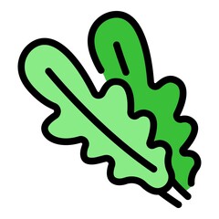 Ingredient arugula icon. Outline ingredient arugula vector icon color flat isolated