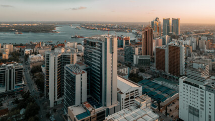 aerial view of Dar es Salaam, Tanzania