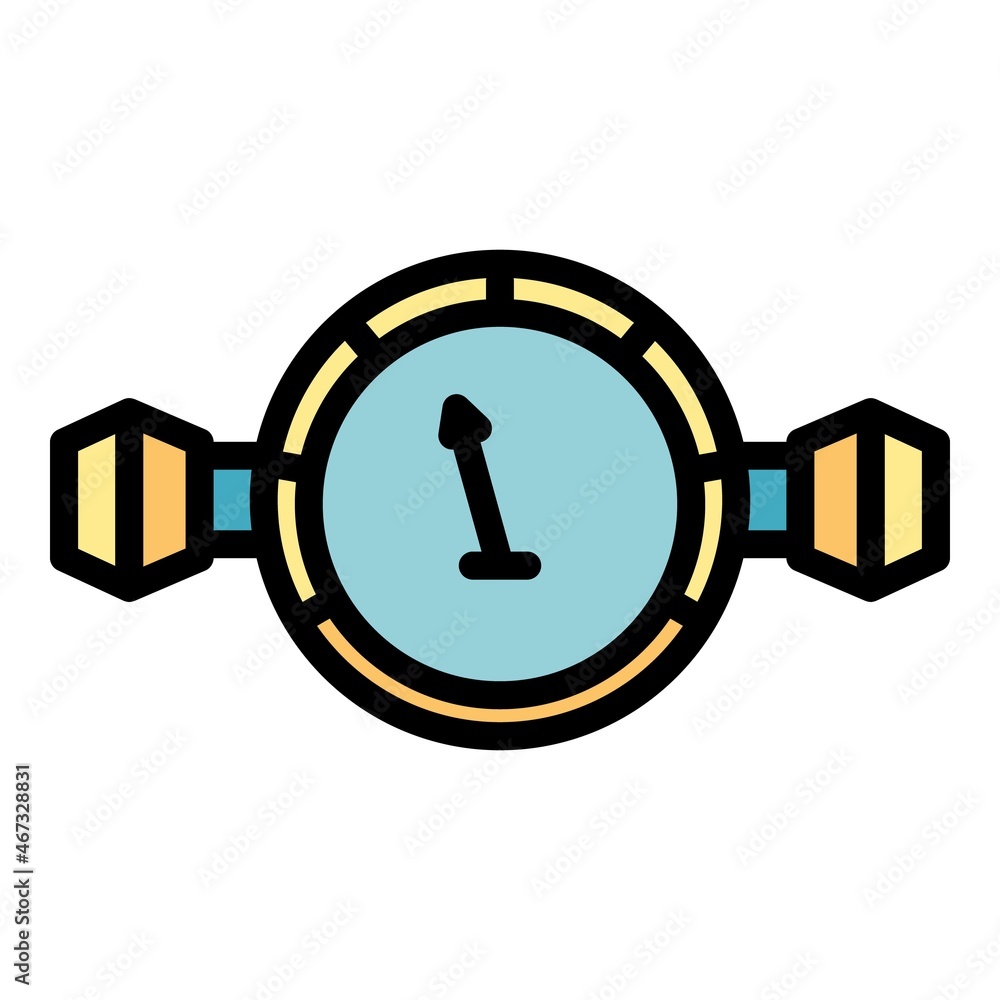 Poster manometer icon. outline manometer vector icon color flat isolated