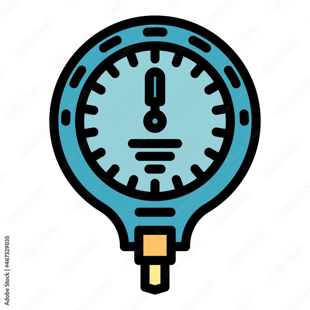 Poster manometer sensor icon. outline manometer sensor vector icon color flat isolated