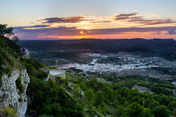 sunset view, toro mountain, es mercadal, menorca, balearic islands, spain