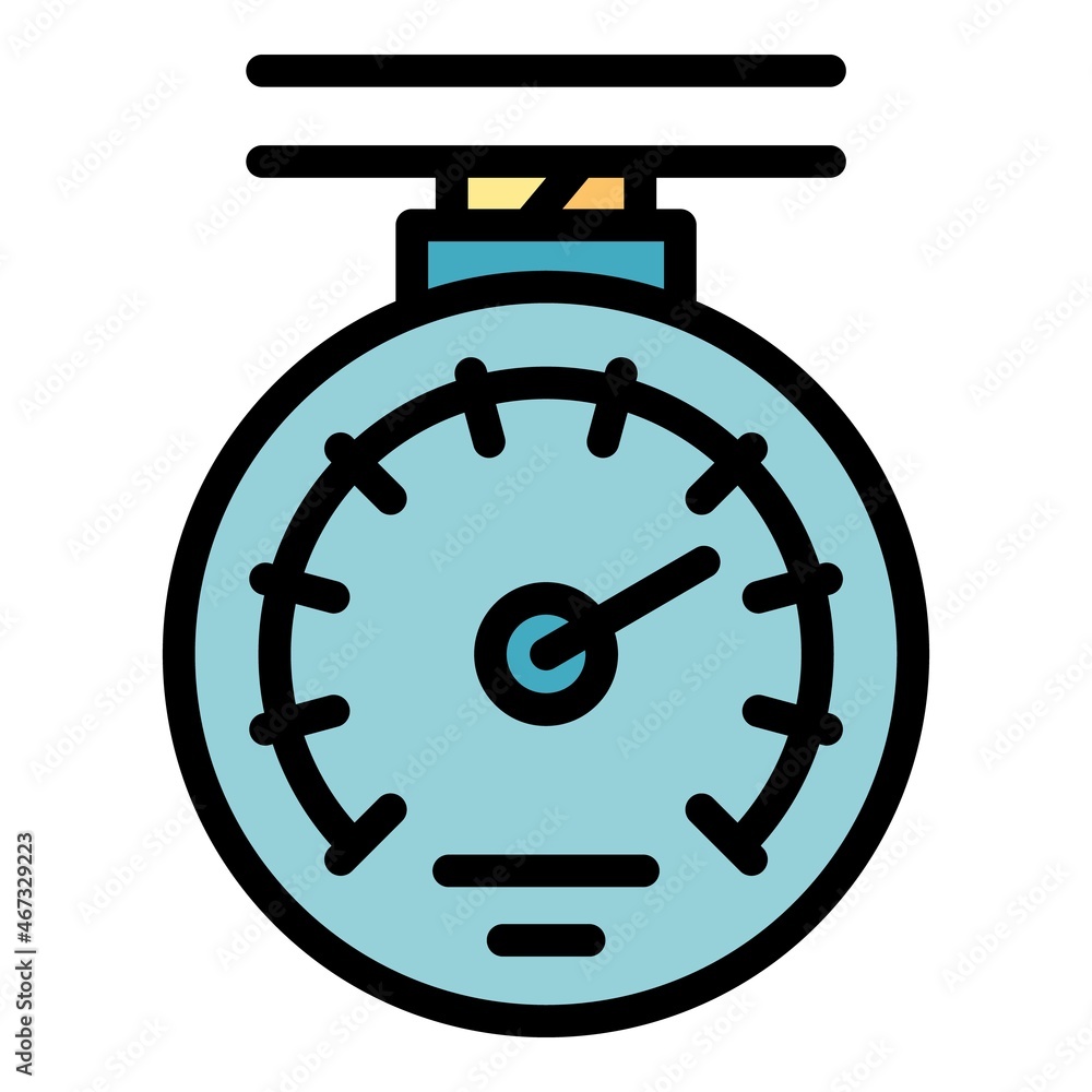 Poster manometer device icon. outline manometer device vector icon color flat isolated