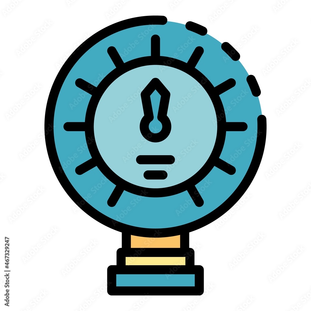 Poster manometer digital icon. outline manometer digital vector icon color flat isolated