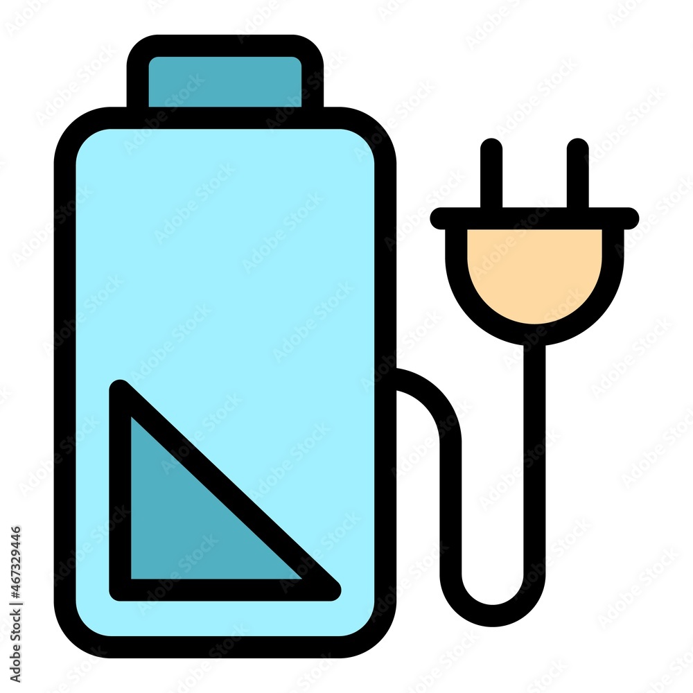 Wall mural low battery charger icon. outline low battery charger vector icon color flat isolated