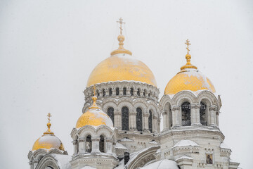 Fototapeta na wymiar Fragment of Ascension Cathedral in Novocherkassk