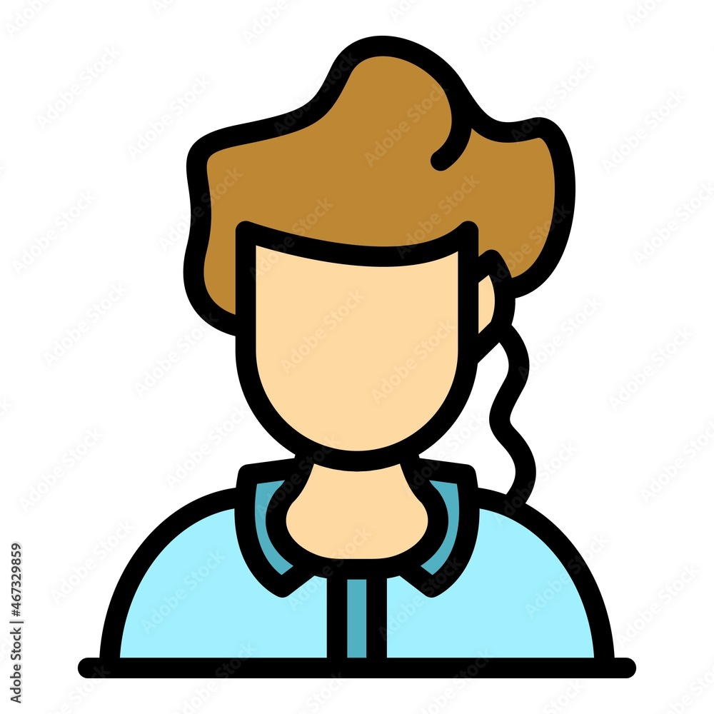 Poster call center worker icon. outline call center worker vector icon color flat isolated