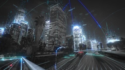 Digital city concept. Artificial Intelligence technology in smart city