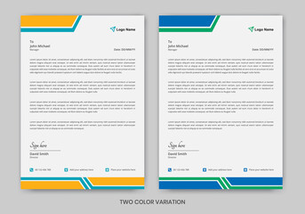 Modern Letterhead Design Template with two color combination