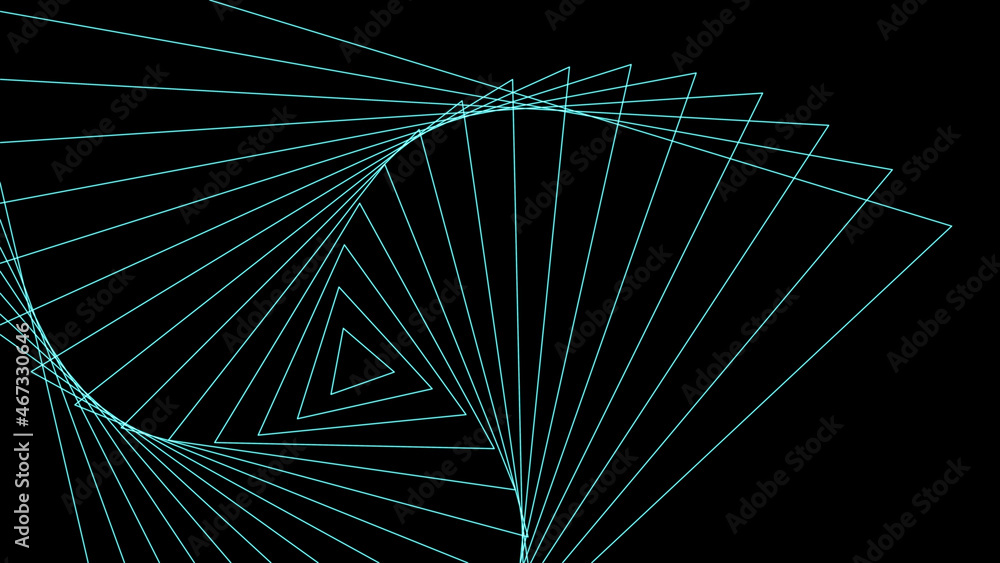 Aufkleber black minimalistic background with repeating triangles. abstract tunnel. perfectionist background
