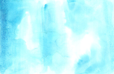 Fototapeta na wymiar Hand drawn abstract blue watercolor background with texture. 
