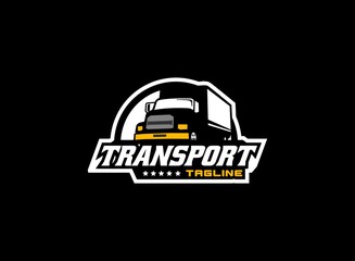 Truck logo vector for transportation company. Vehicle equipment template vector illustration for your brand.
