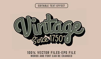 vintage - illustrator editable text effect Premium Vector