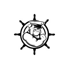 pirate bulldog mascot character logo