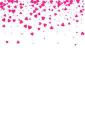 Pink Confetti Vector White Backgound. Fly