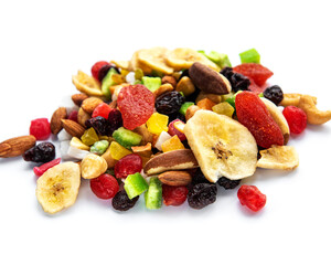 Various dried fruits and mix nuts