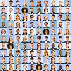 Viele Geschäftsleute in Portrait Collage als Team Konzept