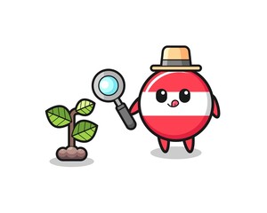 Fototapeta premium cute austria flag herbalist researching a plants