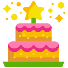 birthday cake flat icon