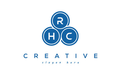 Obraz na płótnie Canvas RHC creative circle three letters logo design with blue