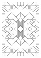 Portrait coloring pages for adults. Abstract illustration. Geometric composition. Black and white patterns. EPS8 file. Coloring-#342