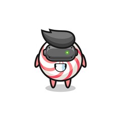 cute swirl lollipop using VR headset