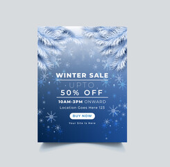 Winter sale poster or discount templates