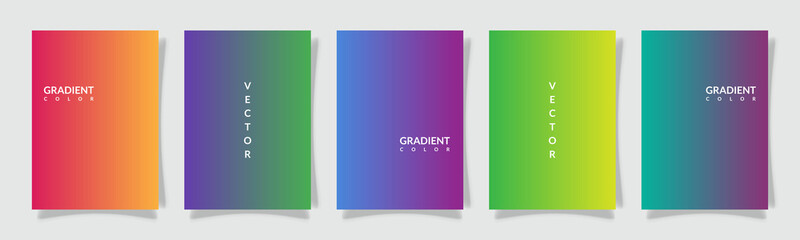 gradation cover modern style, soft color art, set collection template vector graphic