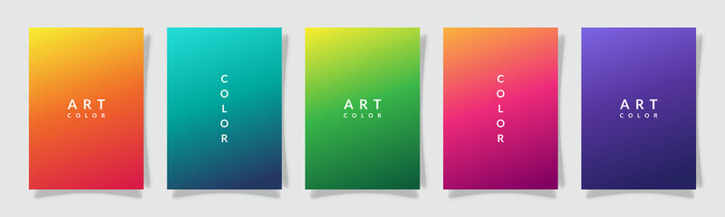gradation multicolor cover modern style, soft color art, set collection template design vector