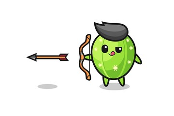 illustration of cactus character doing archery