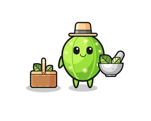cactus herbalist cute cartoon