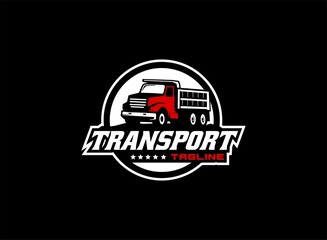 Truck logo vector for transportation company. Vehicle equipment template vector illustration for your brand.