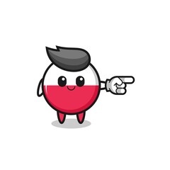 poland flag mascot with pointing right gesture