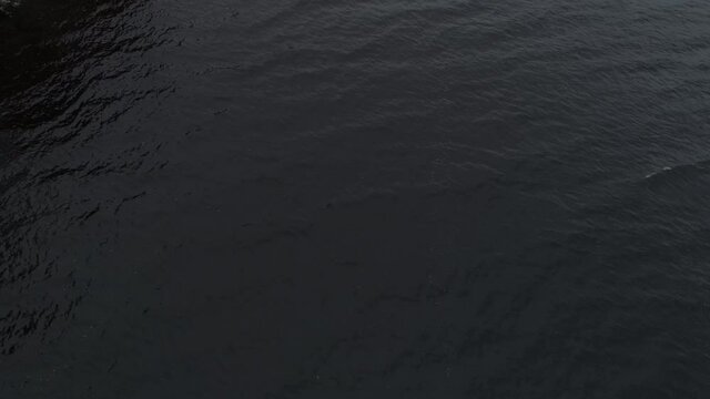 Loch Aerial Loch Ness cold gray waters, Scotland, United Kingdom, UK Mist, Rain, Storm
