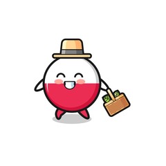 poland flag herbalist character searching a herbal