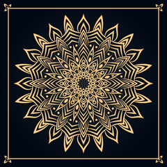 Elegant Arabesque Golden Color Mandala. Decorative Mandala for Print, Poster, Cover, Brochure, Flyer, Banner.