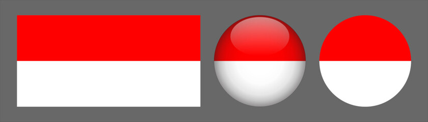 Indonesia Flag Set Collection