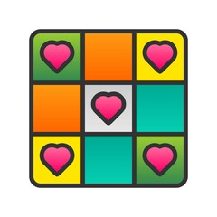 Cube Line Filled Gradient Vector Icon Design