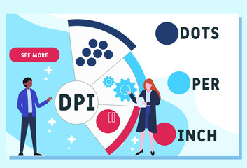 DPI - Dots Per Inch acronym. business concept background.  vector illustration concept with keywords and icons. lettering illustration with icons for web banner, flyer