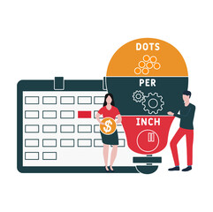 DPI - Dots Per Inch acronym. business concept background.  vector illustration concept with keywords and icons. lettering illustration with icons for web banner, flyer