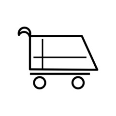 Shopping cart line icon vector design template and illustration with editable stroke