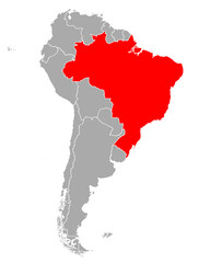 Karte von Brasilien in Südamerika