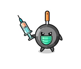 illustration of the frying pan to fight the virus