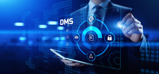 DMS Document management system business technology concept.