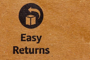 Fotobehang Packaging symbol to indicate easy returns of a product © Manivannan T